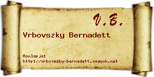 Vrbovszky Bernadett névjegykártya